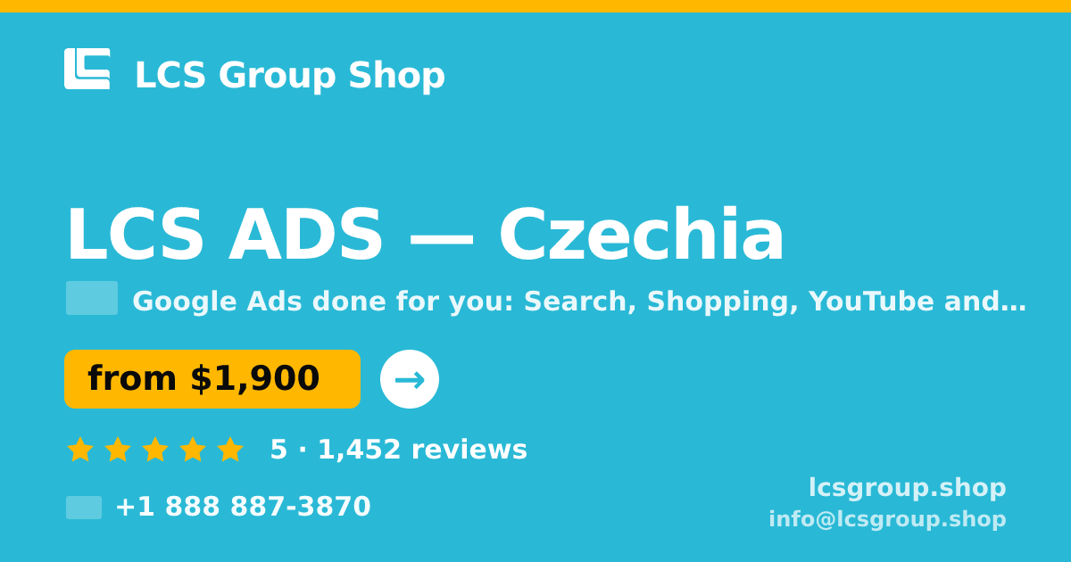LCS ADS in Czechia — from $1,900/mo, rated 5/5 by 1452 clients. LCS Group Shop.
