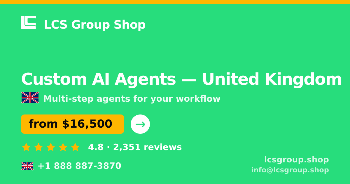 Custom AI Agents in Liverpool — from $12,500, rated 4.7/5 by 1477 clients. LCS Group Shop.