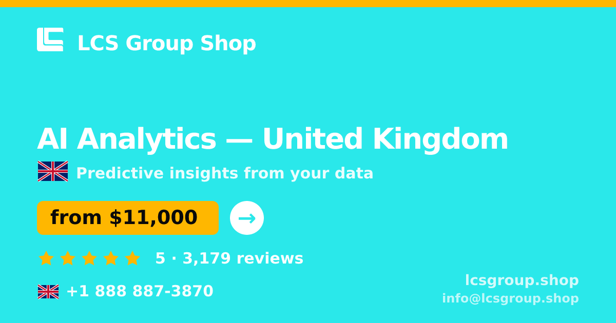 AI Analytics in Leeds — from $8,700, rated 4.5/5 by 2595 clients. LCS Group Shop.