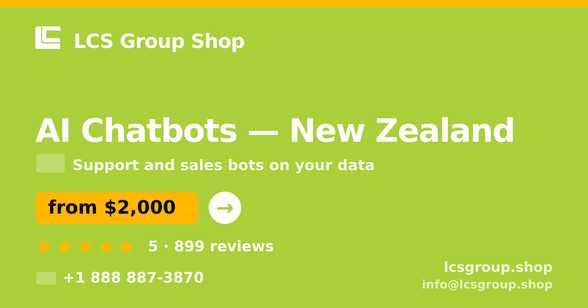 AI Chatbots in Christchurch — from $2,200/mo, rated 4.8/5 by 696 clients. LCS Group Shop.
