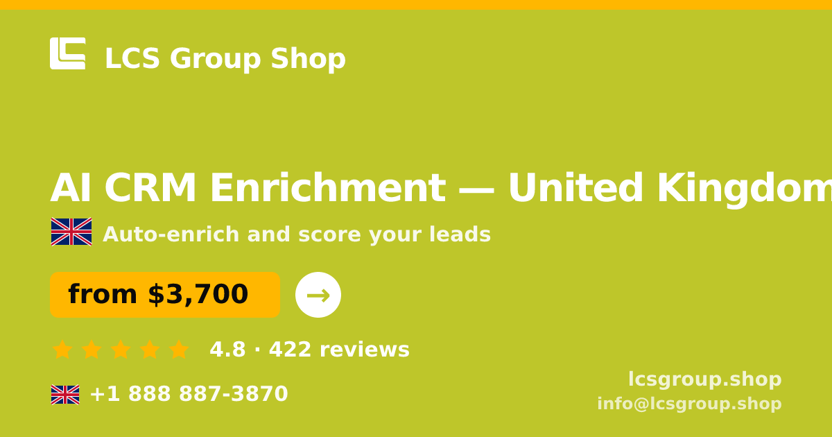 AI CRM Enrichment in Birmingham — from $2,500/mo, rated 4.7/5 by 2085 clients. LCS Group Shop.