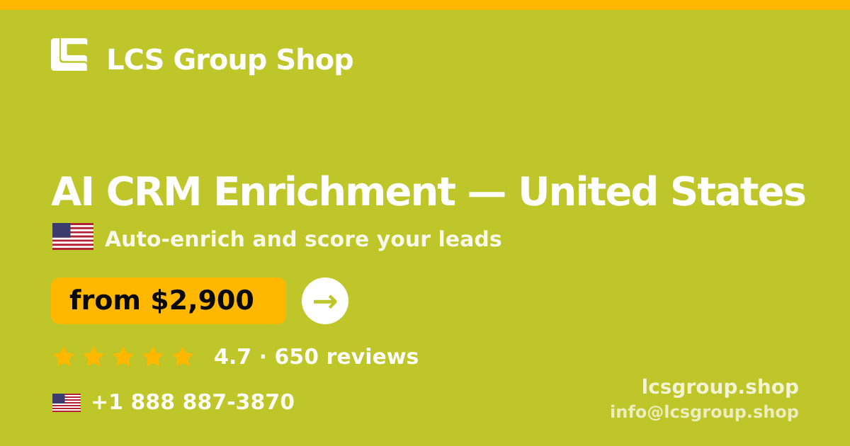 AI CRM Enrichment in Las Vegas — from $2,900/mo, rated 4.9/5 by 1987 clients. LCS Group Shop.