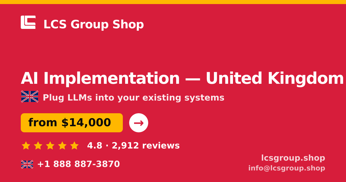 AI Implementation in Leeds — from $13,500, rated 4.8/5 by 1135 clients. LCS Group Shop.