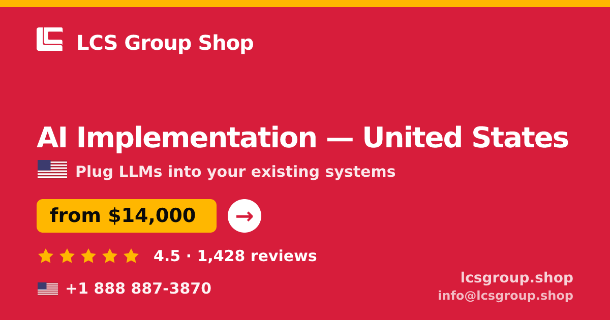 AI Implementation in Miami — from $13,000, rated 4.8/5 by 448 clients. LCS Group Shop.