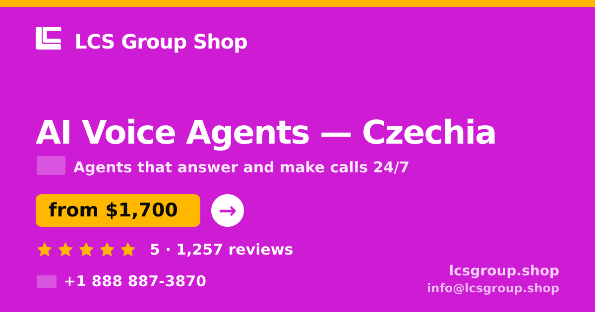 AI Voice Agents in Czechia — from $1,700/mo, rated 5/5 by 1257 clients. LCS Group Shop.
