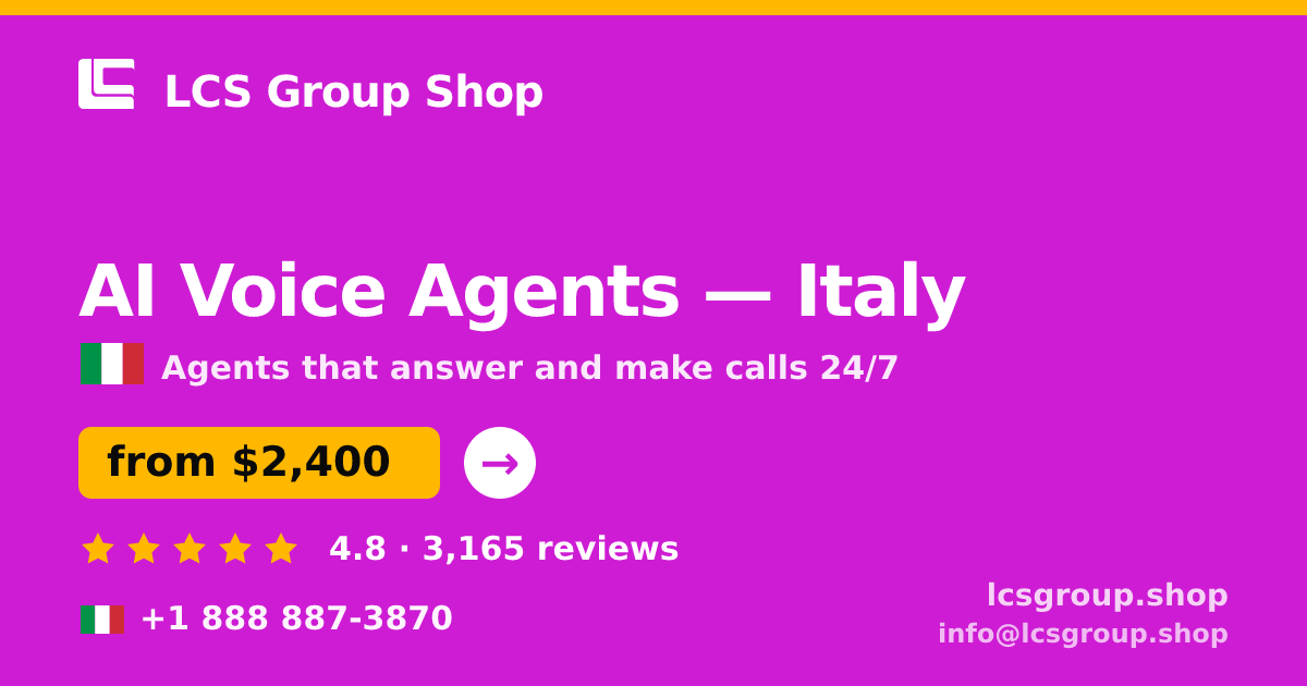 AI Voice Agents in Naples — from $1,900/mo, rated 4.8/5 by 3013 clients. LCS Group Shop.