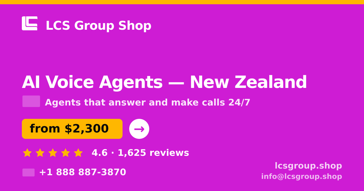 AI Voice Agents in Christchurch — from $2,900/mo, rated 4.5/5 by 1045 clients. LCS Group Shop.