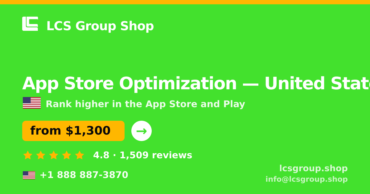 App Store Optimization in Nashville — from $1,900/mo, rated 4.5/5 by 815 clients. LCS Group Shop.