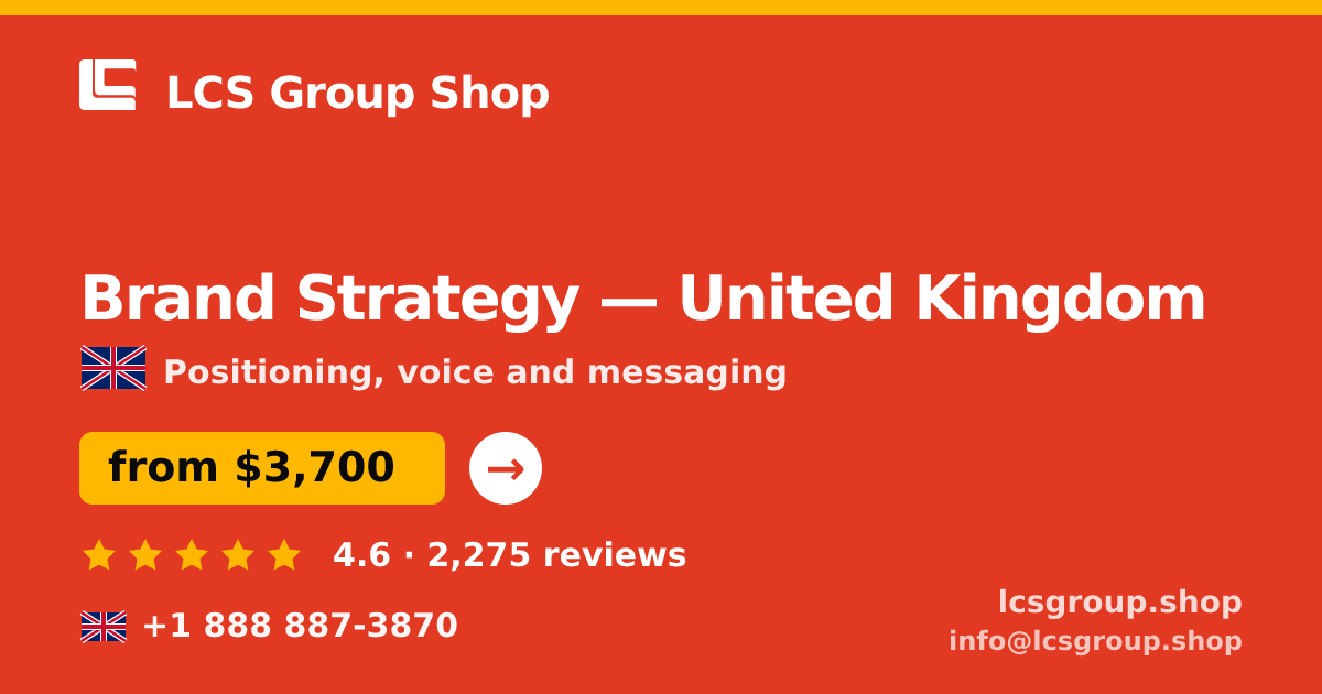 Brand Strategy in Edinburgh — from $4,700, rated 5/5 by 890 clients. LCS Group Shop.