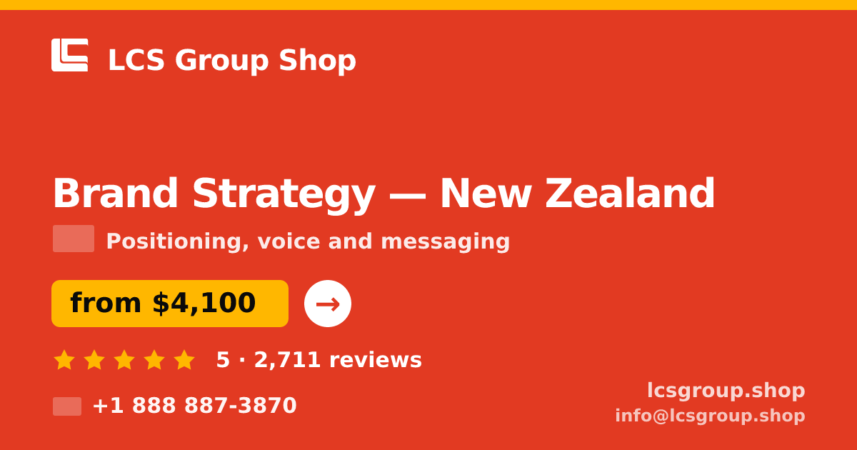 Brand Strategy in Auckland — from $4,300, rated 4.6/5 by 1746 clients. LCS Group Shop.