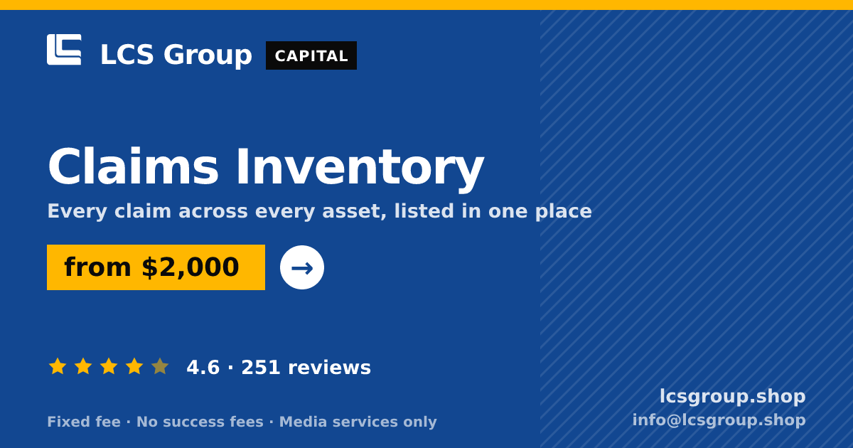 Claims Inventory — from $2,000, rated 4.6/5 across 251 reviews. LCS Group Shop.