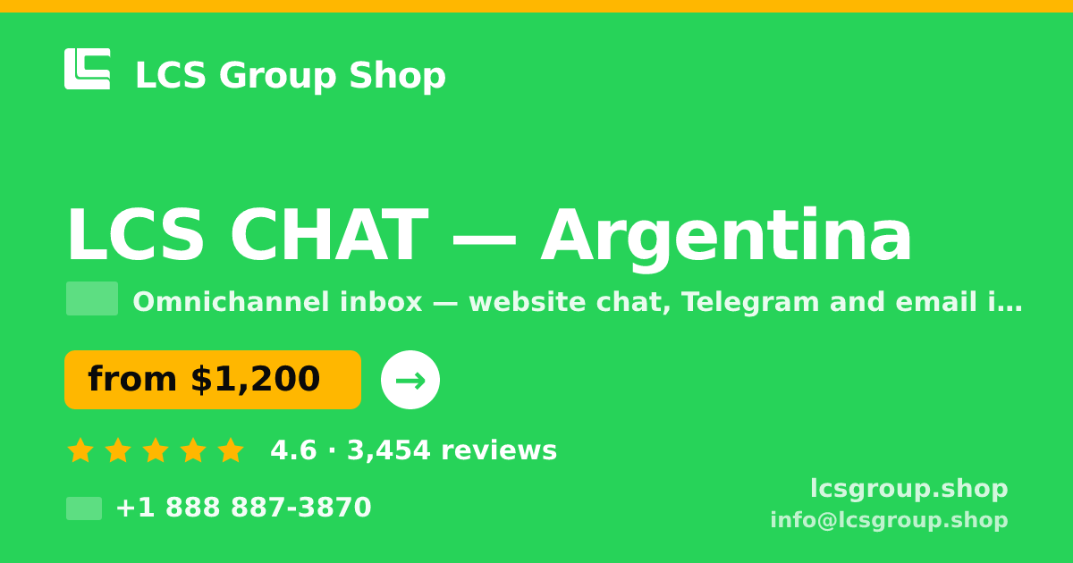 LCS CHAT in Argentina — from $1,200/mo, rated 4.6/5 by 3454 clients. LCS Group Shop.