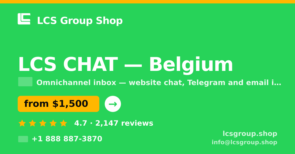 LCS CHAT in Belgium — from $1,500/mo, rated 4.7/5 by 2147 clients. LCS Group Shop.
