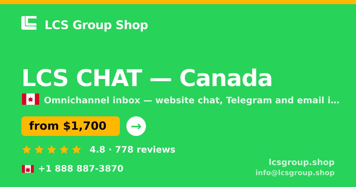 LCS CHAT in Canada — from $1,700/mo, rated 4.8/5 by 778 clients. LCS Group Shop.