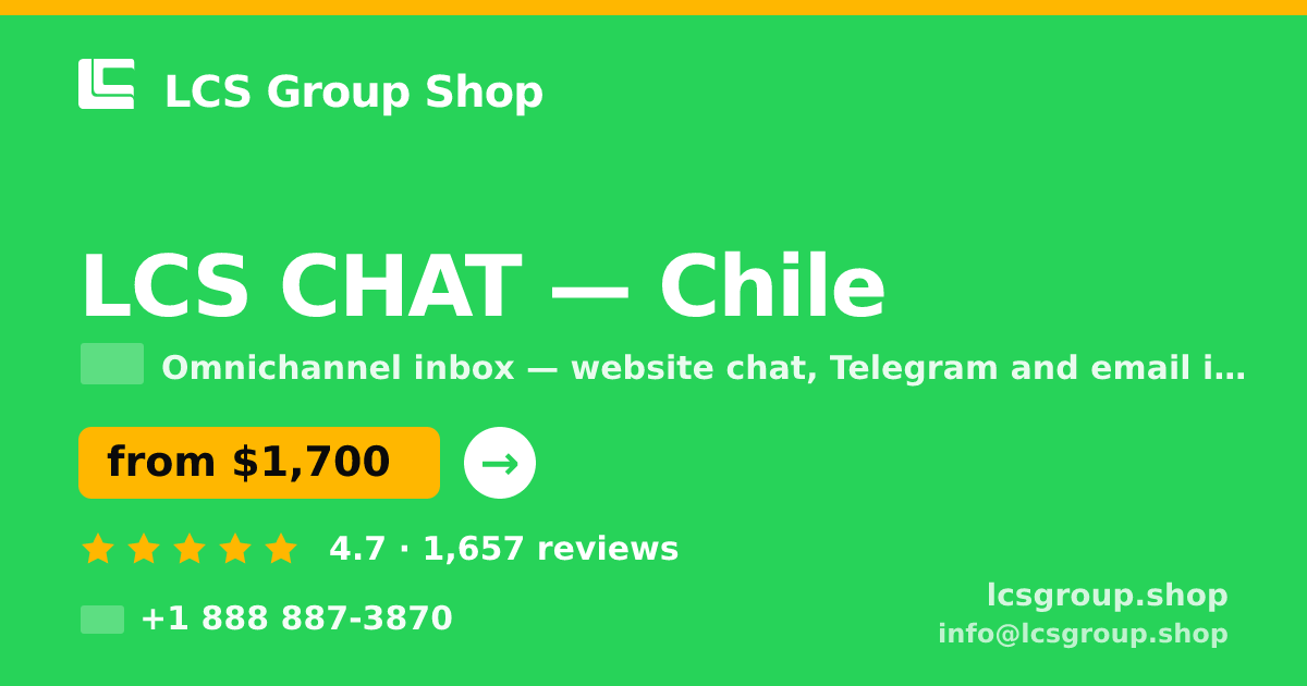 LCS CHAT in Chile — from $1,700/mo, rated 4.7/5 by 1657 clients. LCS Group Shop.