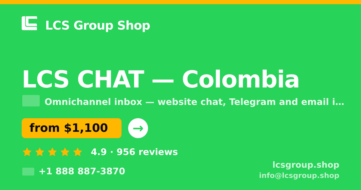 LCS CHAT in Colombia — from $1,100/mo, rated 4.9/5 by 956 clients. LCS Group Shop.