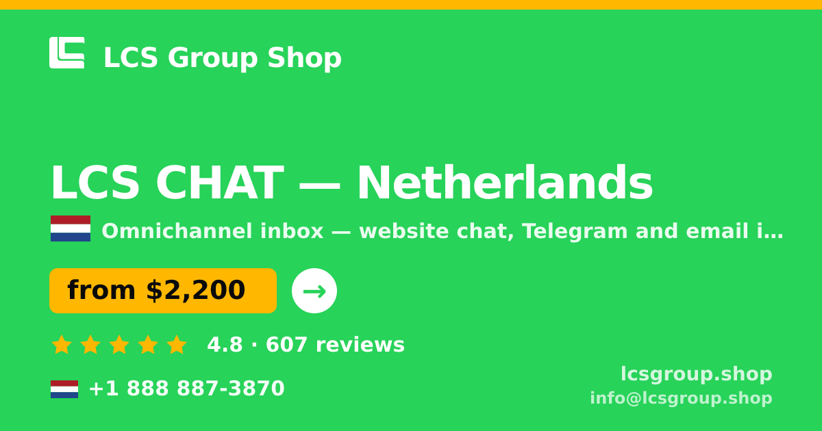 LCS CHAT in Rotterdam — from $1,700/mo, rated 4.9/5 by 3283 clients. LCS Group Shop.