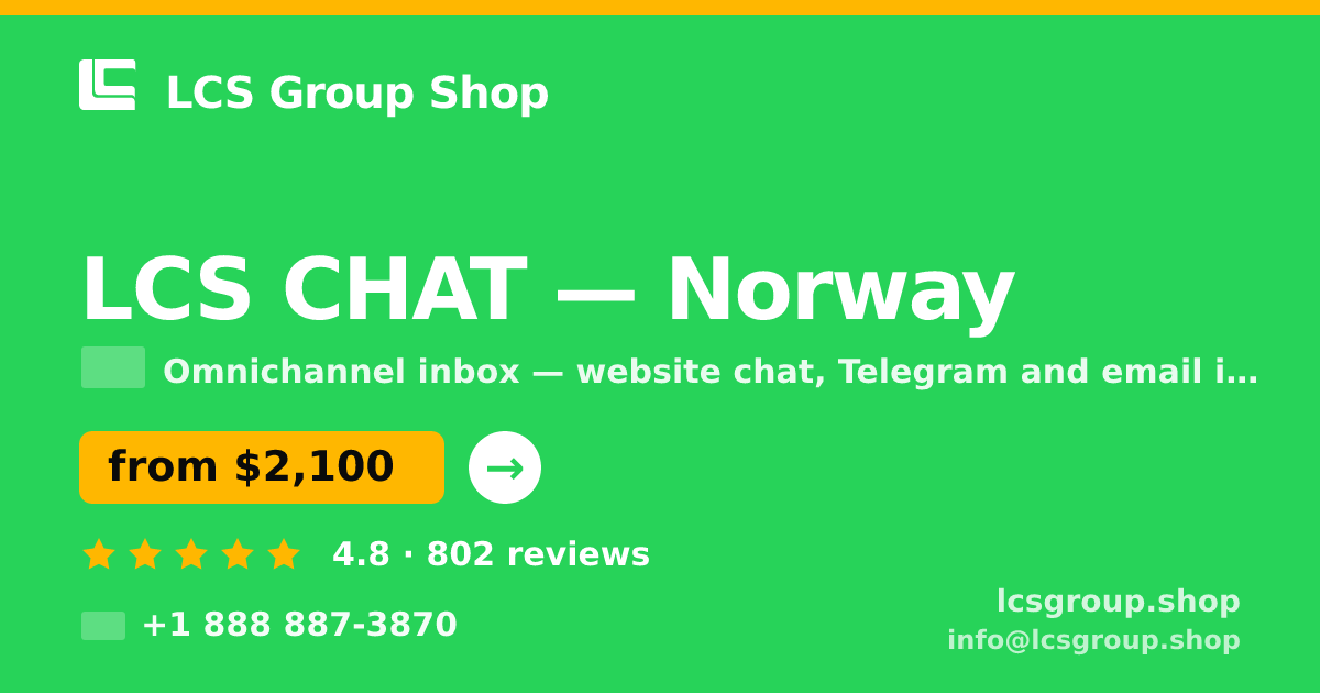 LCS CHAT in Norway — from $2,100/mo, rated 4.8/5 by 802 clients. LCS Group Shop.