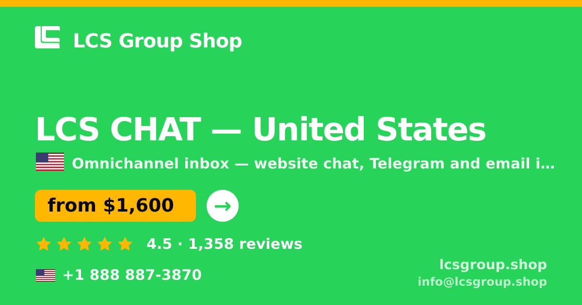 LCS CHAT in United States — from $1,600/mo, rated 4.5/5 by 1358 clients. LCS Group Shop.