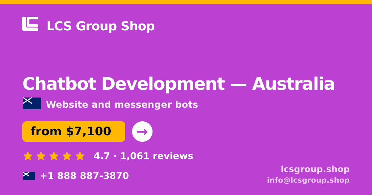 Chatbot Development in Melbourne — from $6,900, rated 4.8/5 by 1260 clients. LCS Group Shop.