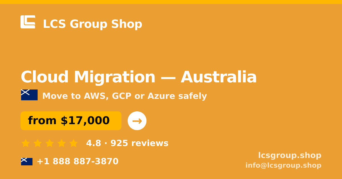 Cloud Migration in Sydney — from $18,000, rated 4.8/5 by 2137 clients. LCS Group Shop.