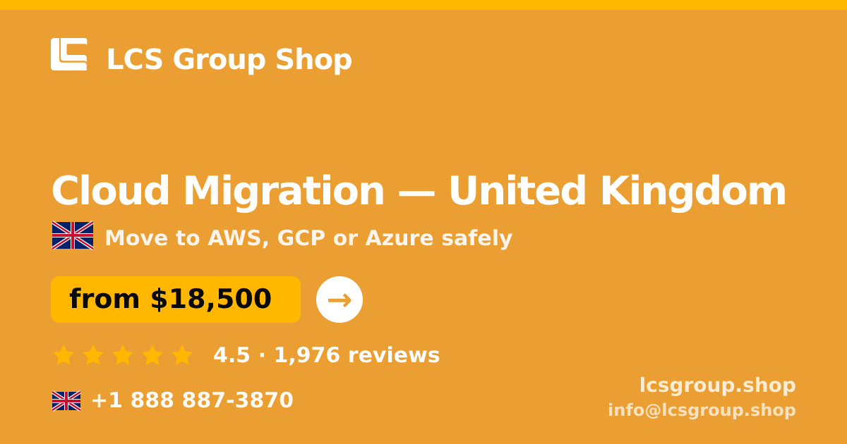 Cloud Migration in Leeds — from $17,000, rated 4.8/5 by 3380 clients. LCS Group Shop.