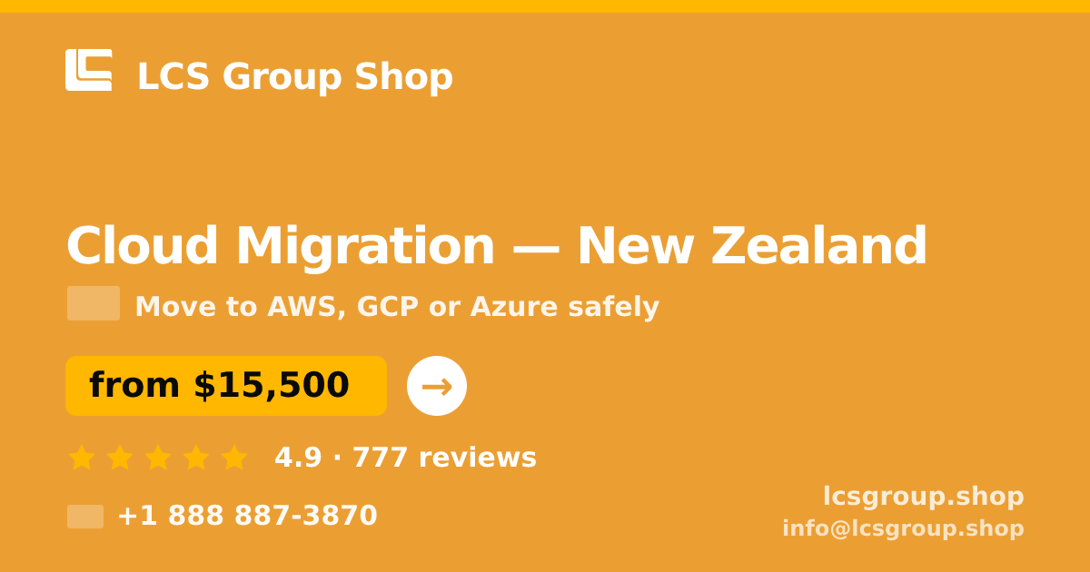 Cloud Migration in Wellington — from $14,000, rated 4.7/5 by 1923 clients. LCS Group Shop.