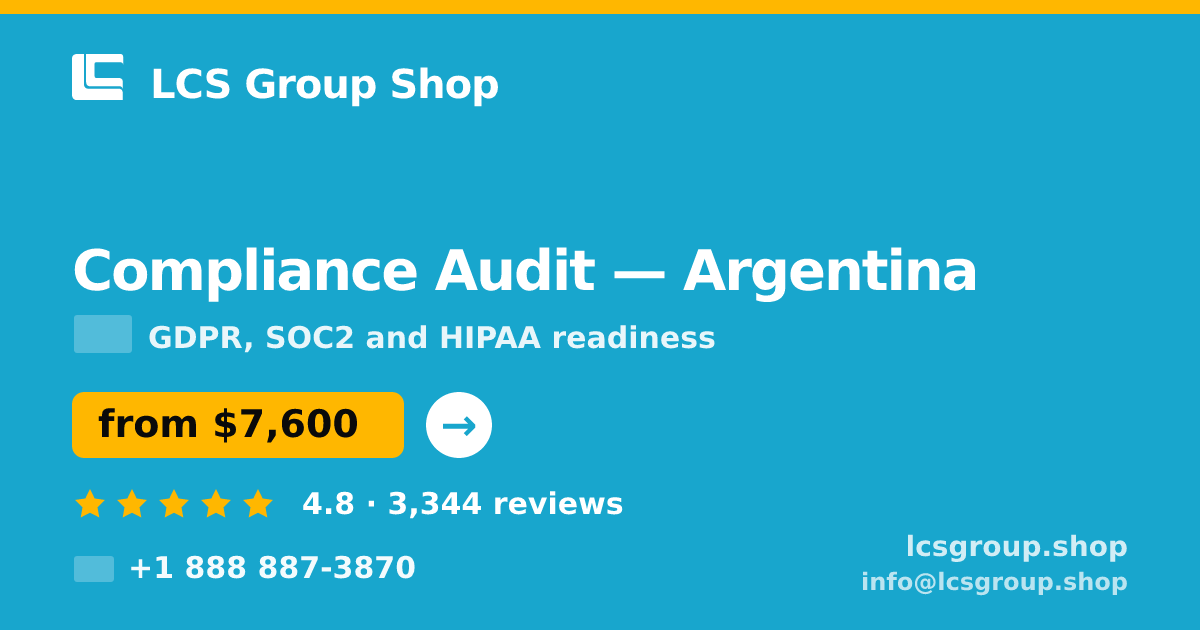 Compliance Audit in Argentina — from $7,600, rated 4.8/5 by 3344 clients. LCS Group Shop.