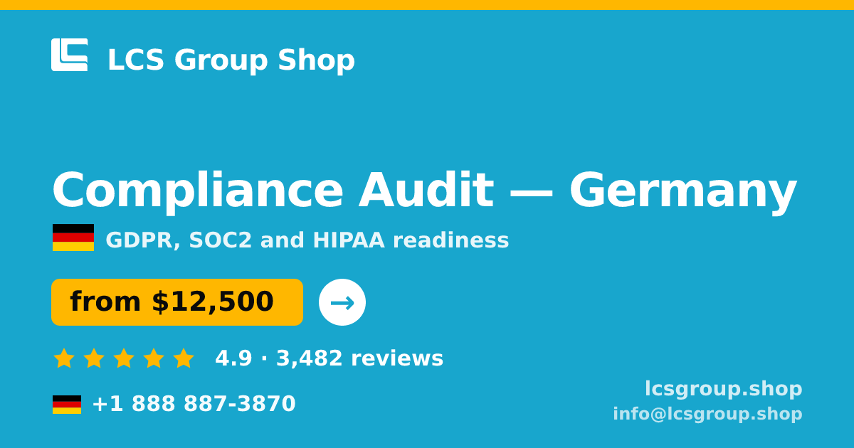 Compliance Audit in Germany — from $12,500, rated 4.9/5 by 3482 clients. LCS Group Shop.