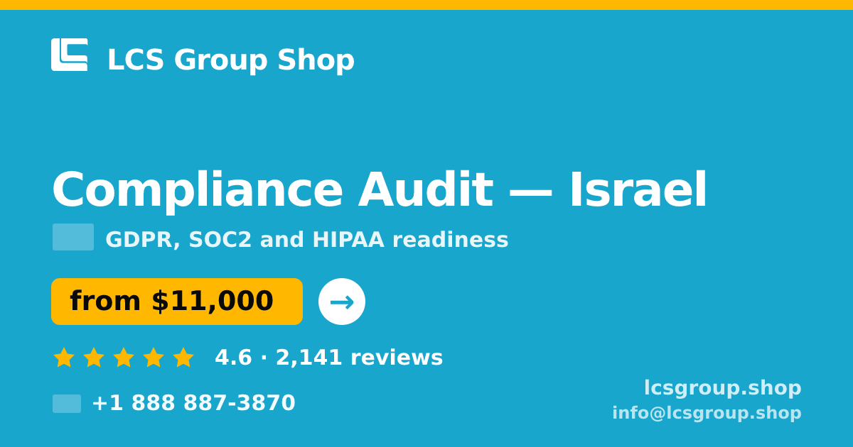 Compliance Audit in Haifa — from $12,000, rated 4.5/5 by 3192 clients. LCS Group Shop.