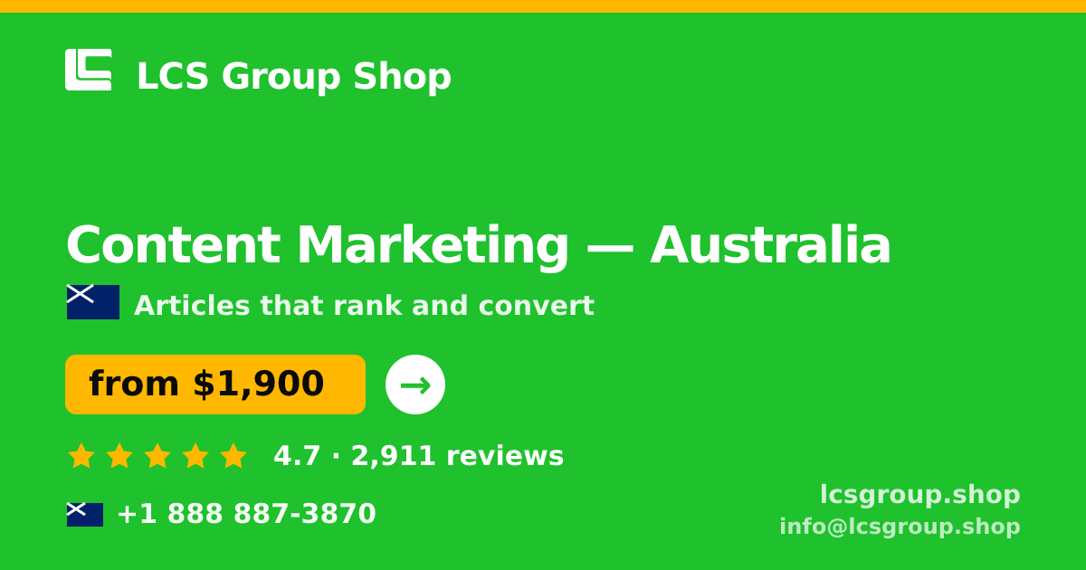 Content Marketing in Melbourne — from $1,700/mo, rated 4.6/5 by 3242 clients. LCS Group Shop.