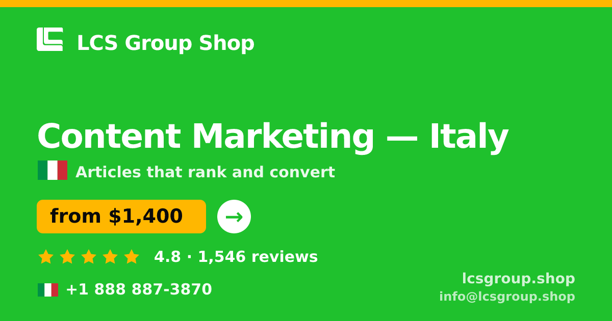 Content Marketing in Naples — from $1,500/mo, rated 4.8/5 by 2448 clients. LCS Group Shop.