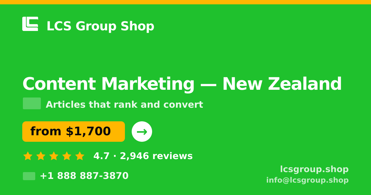 Content Marketing in Christchurch — from $1,600/mo, rated 4.5/5 by 1892 clients. LCS Group Shop.