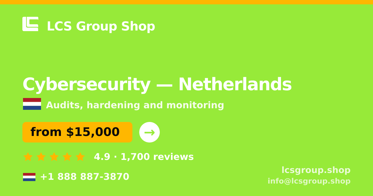 Cybersecurity in Rotterdam — from $11,500, rated 5/5 by 1626 clients. LCS Group Shop.