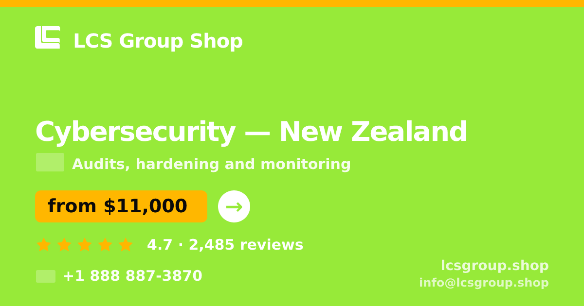 Cybersecurity in Wellington — from $12,000, rated 4.5/5 by 3309 clients. LCS Group Shop.