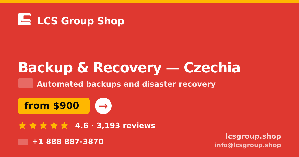 Backup & Recovery in Czechia — from $900/mo, rated 4.6/5 by 3193 clients. LCS Group Shop.