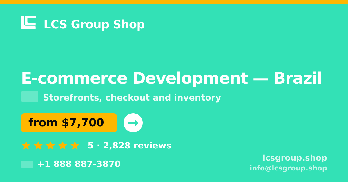 E-commerce Development in Rio de Janeiro — from $5,300, rated 4.5/5 by 903 clients. LCS Group Shop.
