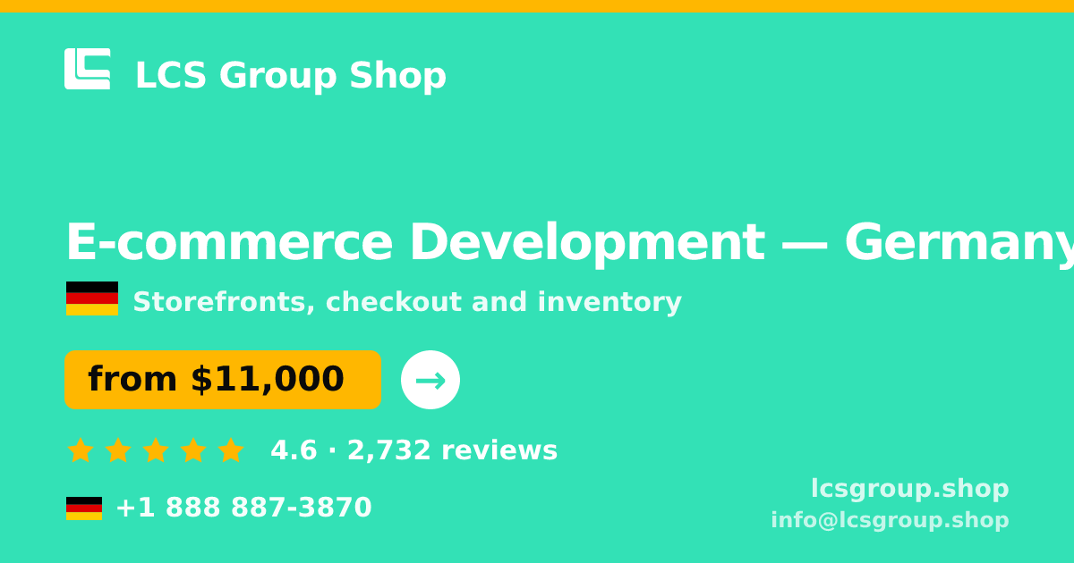 E-commerce Development in Hamburg — from $15,000, rated 4.7/5 by 3325 clients. LCS Group Shop.