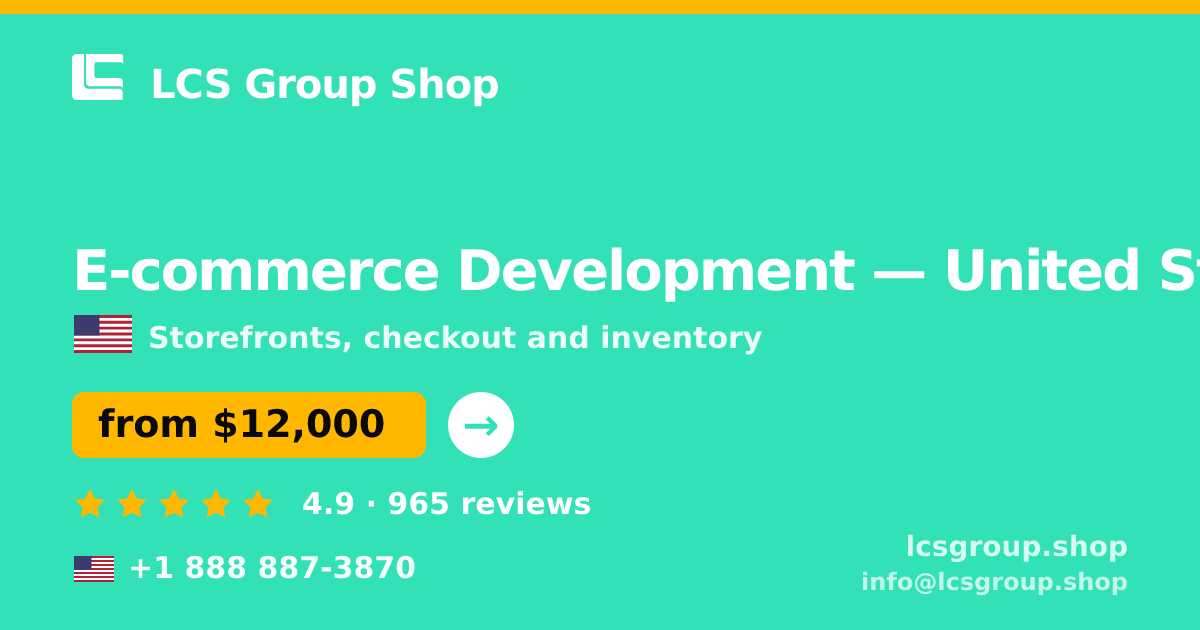 E-commerce Development in Minneapolis — from $13,500, rated 4.6/5 by 2546 clients. LCS Group Shop.