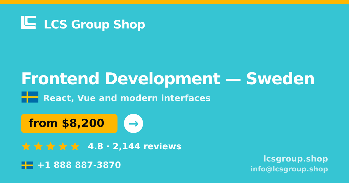 Frontend Development in Malmö — from $9,000, rated 4.7/5 by 935 clients. LCS Group Shop.