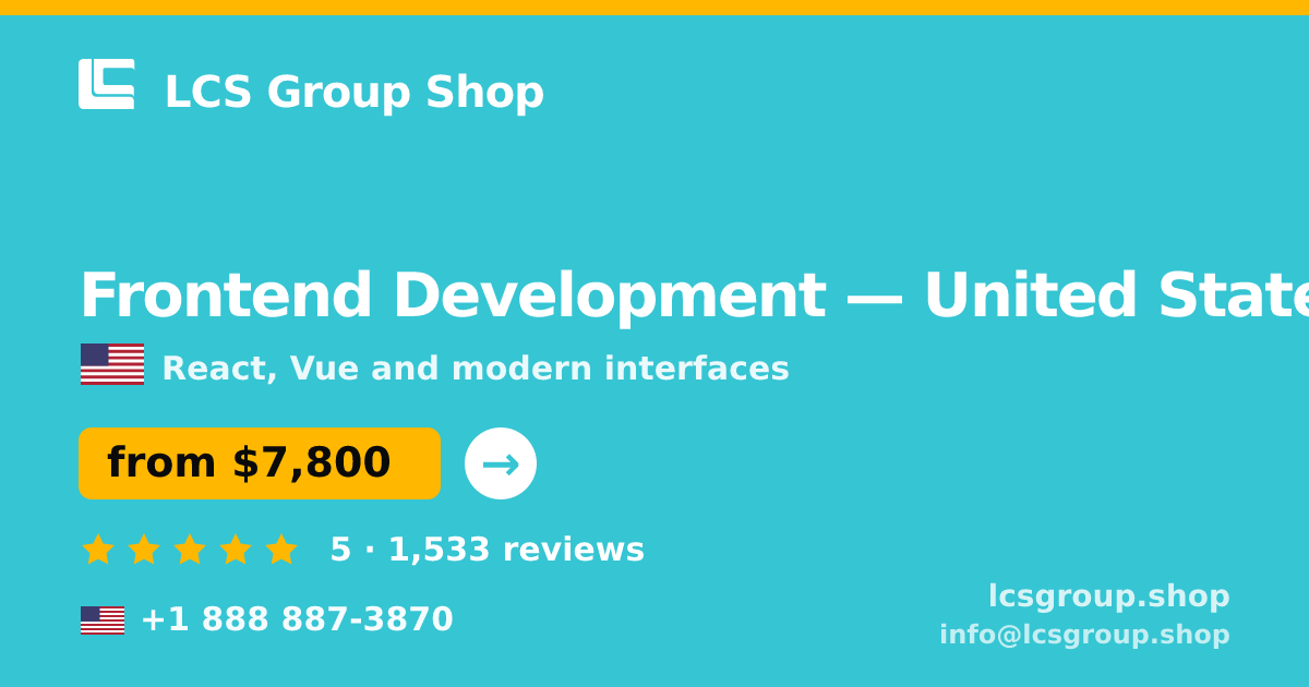 Frontend Development in Denver — from $11,000, rated 4.7/5 by 1343 clients. LCS Group Shop.