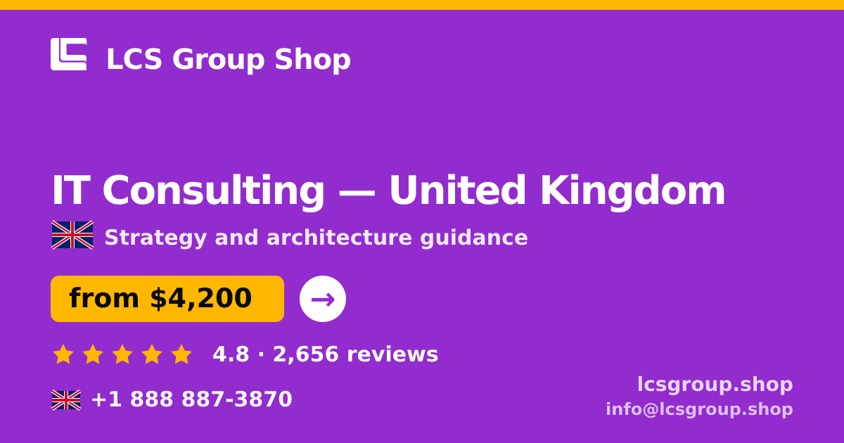 IT Consulting in Edinburgh — from $4,800, rated 5/5 by 3248 clients. LCS Group Shop.