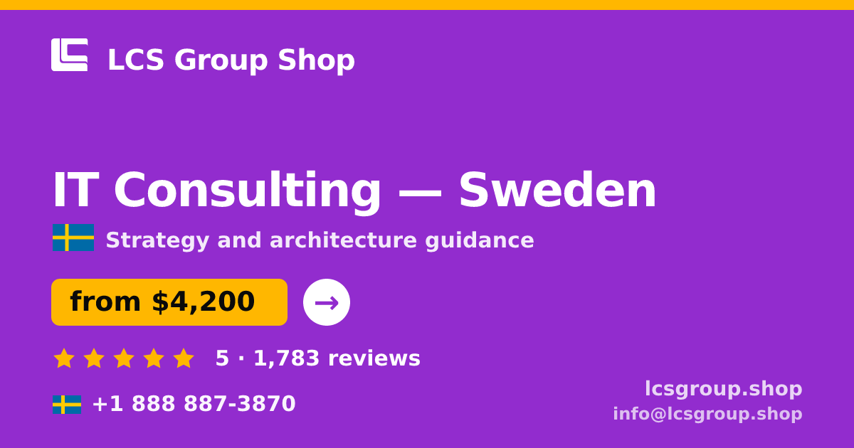 IT Consulting in Malmö — from $4,000, rated 4.5/5 by 3253 clients. LCS Group Shop.