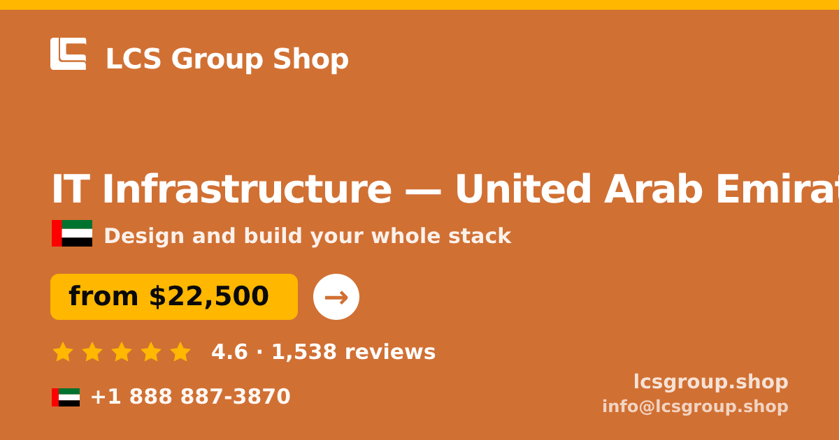 IT Infrastructure in United Arab Emirates — from $22,500, rated 4.6/5 by 1538 clients. LCS Group Shop.