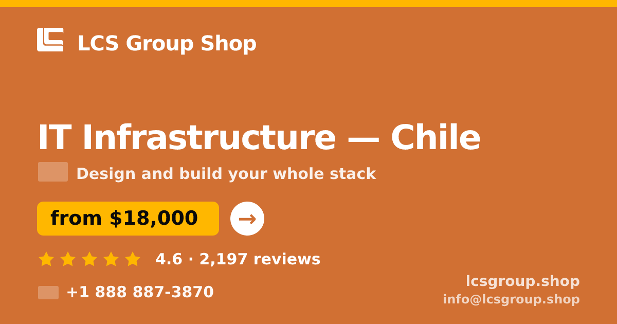 IT Infrastructure in Chile — from $18,000, rated 4.6/5 by 2197 clients. LCS Group Shop.