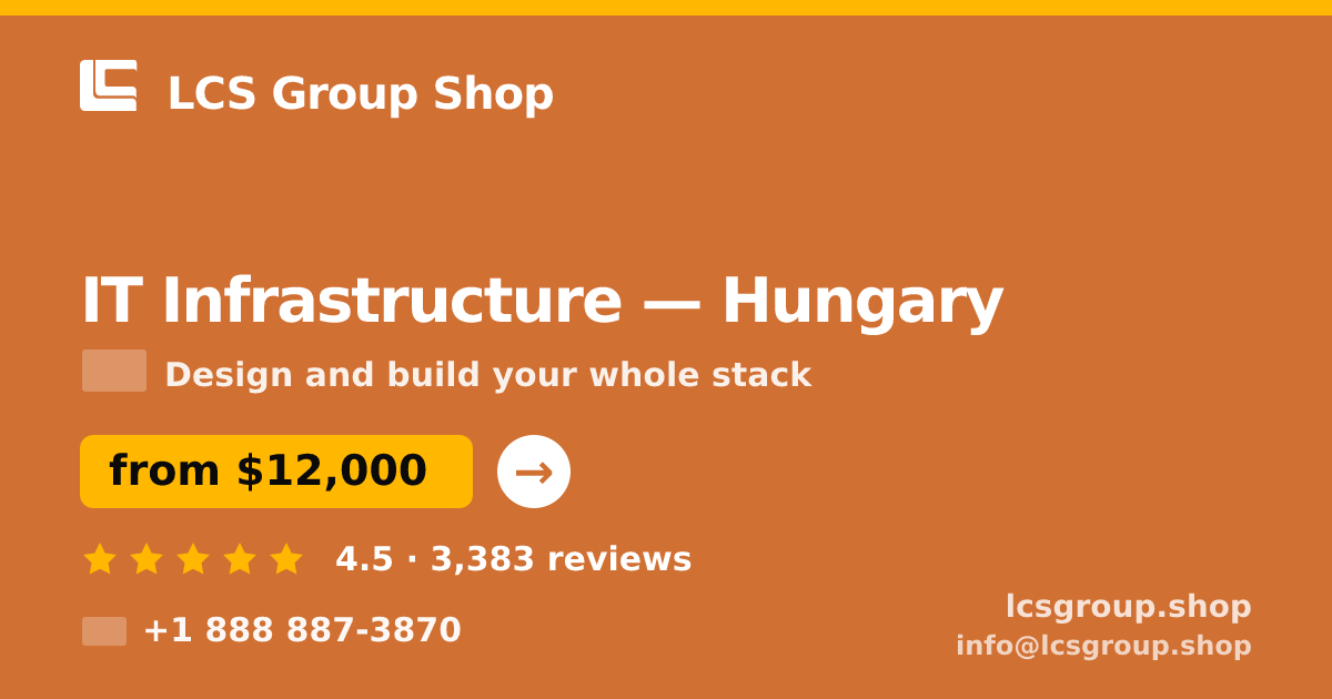 IT Infrastructure in Hungary — from $12,000, rated 4.5/5 by 3383 clients. LCS Group Shop.