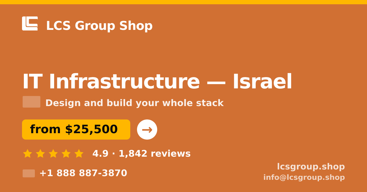 IT Infrastructure in Israel — from $25,500, rated 4.9/5 by 1842 clients. LCS Group Shop.