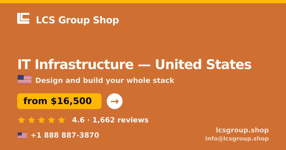 IT Infrastructure in United States — from $16,500, rated 4.6/5 by 1662 clients. LCS Group Shop.