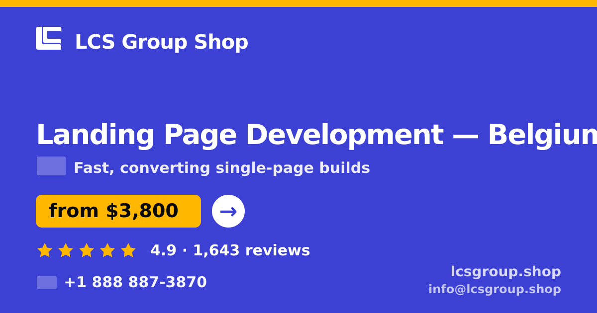 Landing Page Development in Antwerp — from $3,800, rated 5/5 by 1957 clients. LCS Group Shop.