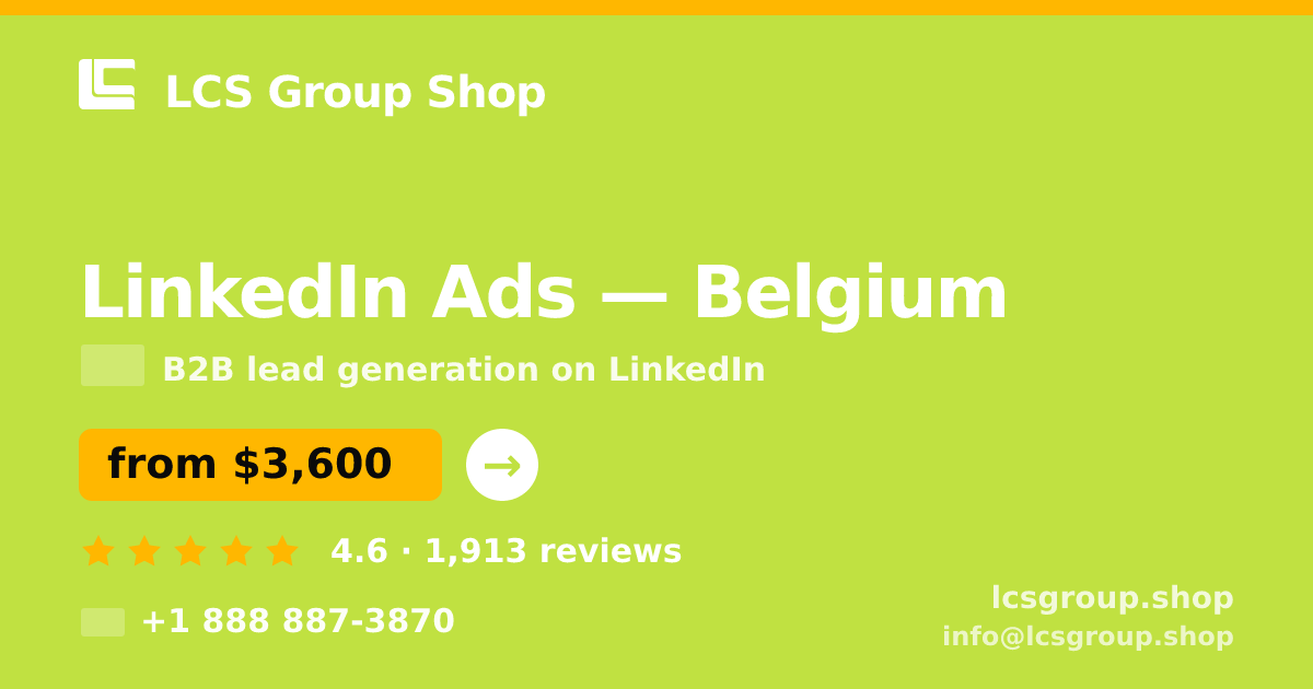 LinkedIn Ads in Antwerp — from $4,000/mo, rated 4.6/5 by 2684 clients. LCS Group Shop.
